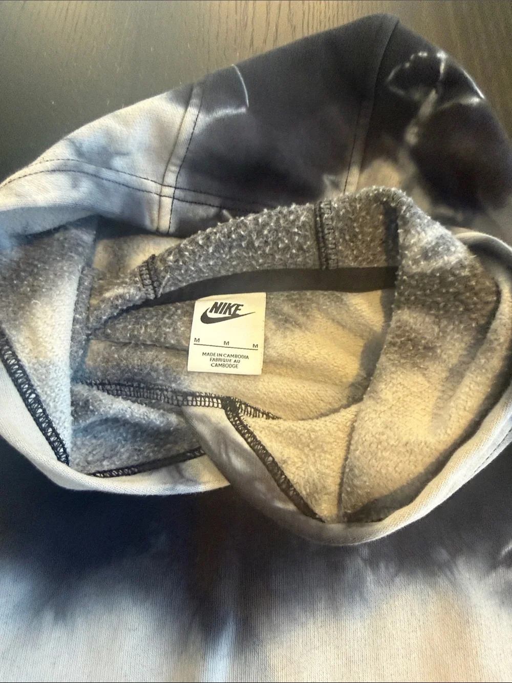Nike boys Black & White Tie-Dye Crewneck Hoodie